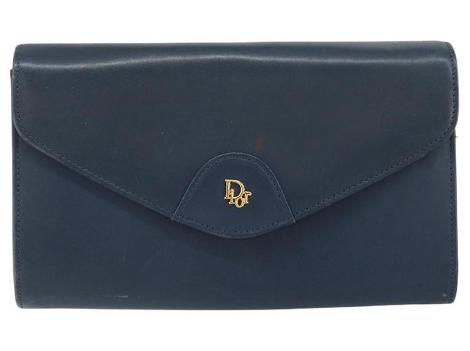 Borsa a spalla in pelle Christian Dior, blu navy e oro, autentica BA9389 D'oro - vista 13