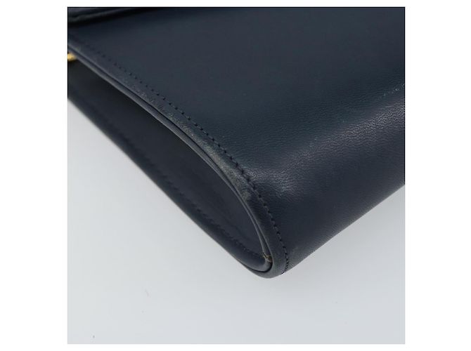Borsa a spalla in pelle Christian Dior, blu navy e oro, autentica BA9389 D'oro - vista 14