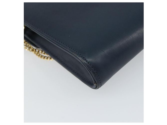 Borsa a spalla in pelle Christian Dior, blu navy e oro, autentica BA9389 D'oro - vista 16