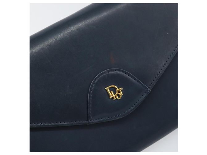 Borsa a spalla in pelle Christian Dior, blu navy e oro, autentica BA9389 D'oro - vista 17