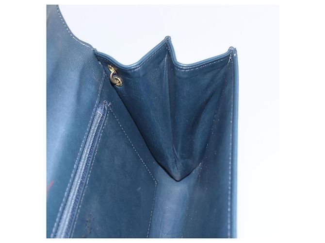 Borsa a spalla in pelle Christian Dior, blu navy e oro, autentica BA9389 D'oro - vista 19