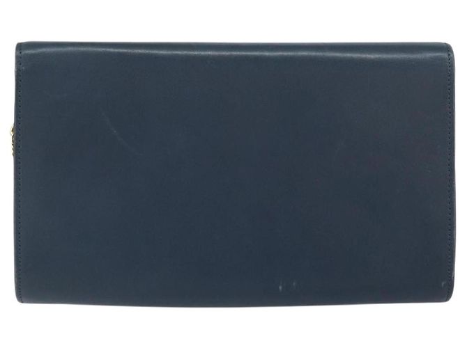 Borsa a spalla in pelle Christian Dior, blu navy e oro, autentica BA9389 D'oro - vista 2