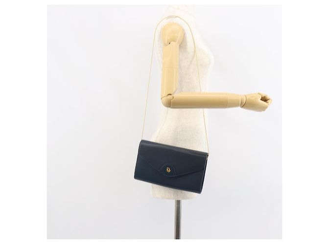 Borsa a spalla in pelle Christian Dior, blu navy e oro, autentica BA9389 D'oro - vista 22