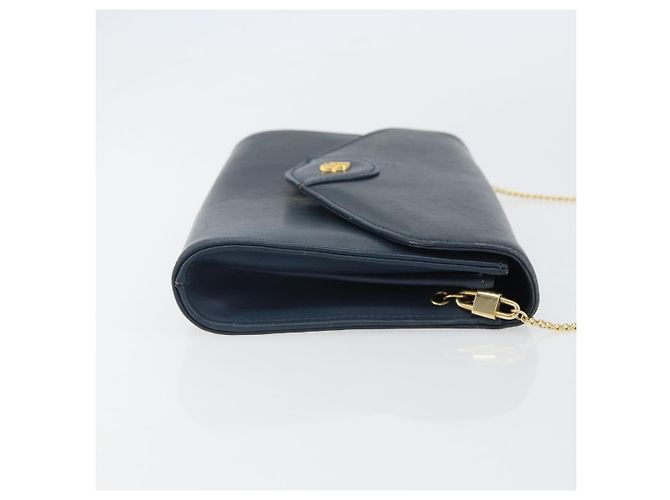 Borsa a spalla in pelle Christian Dior, blu navy e oro, autentica BA9389 D'oro - vista 3