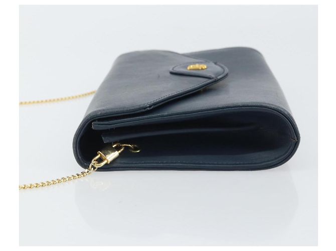 Borsa a spalla in pelle Christian Dior, blu navy e oro, autentica BA9389 D'oro - vista 4