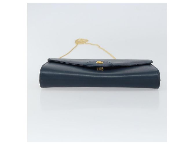Borsa a spalla in pelle Christian Dior, blu navy e oro, autentica BA9389 D'oro - vista 5