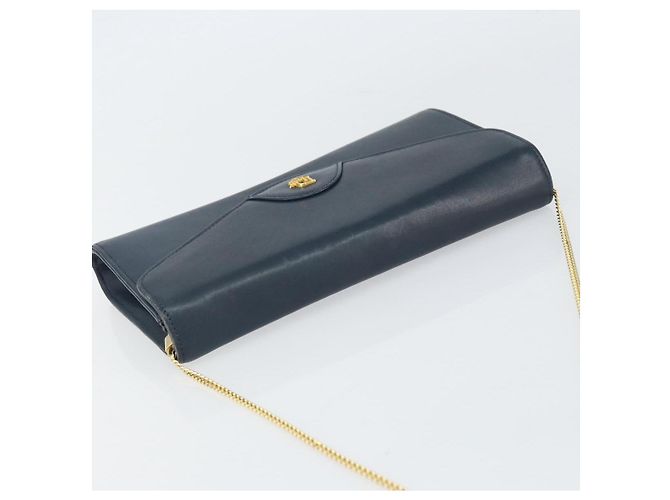 Borsa a spalla in pelle Christian Dior, blu navy e oro, autentica BA9389 D'oro - vista 6