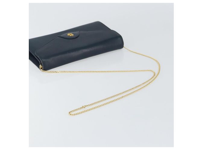 Borsa a spalla in pelle Christian Dior, blu navy e oro, autentica BA9389 D'oro - vista 7