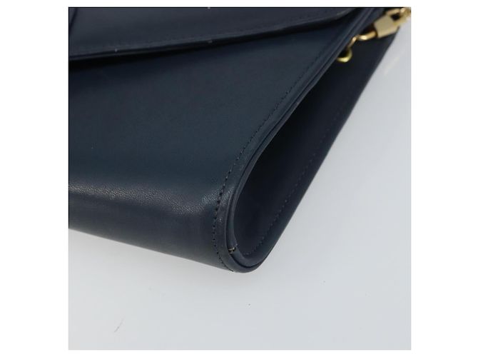 Borsa a spalla in pelle Christian Dior, blu navy e oro, autentica BA9389 D'oro - vista 9