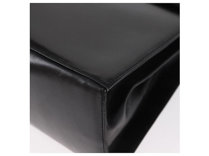 Borsa a mano in pelle Gancini Salvatore Ferragamo 2 in 1 Nero Oro Auth gh1484 - vista 14