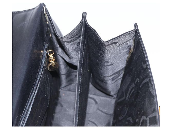Borsa a mano in pelle Gancini Salvatore Ferragamo 2 in 1 Nero Oro Auth gh1484 - vista 18
