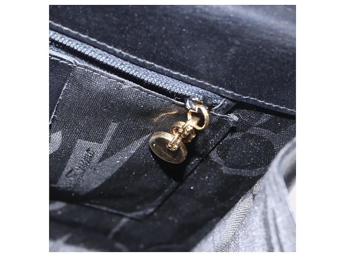 Borsa a mano in pelle Gancini Salvatore Ferragamo 2 in 1 Nero Oro Auth gh1484 - vista 20