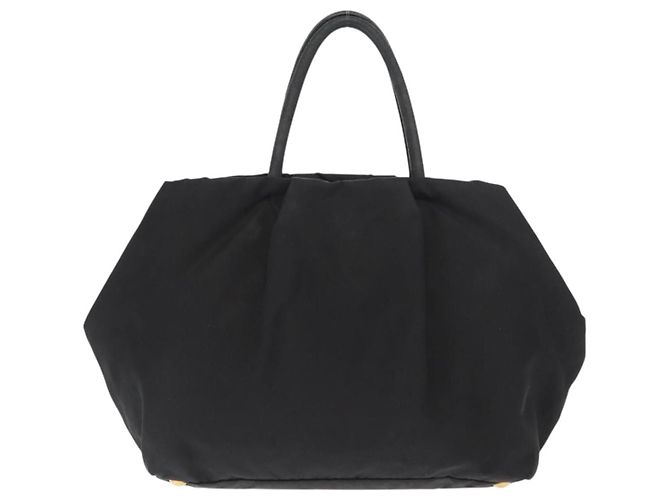 Ribbon PRADA Borsa a Mano in Nastro Nylon Nero Argento Auth 160092 - vista 2