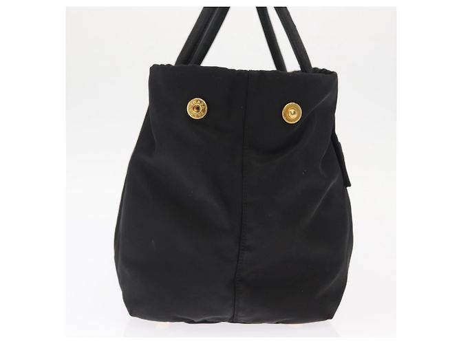Ribbon PRADA Borsa a Mano in Nastro Nylon Nero Argento Auth 160092 - vista 4