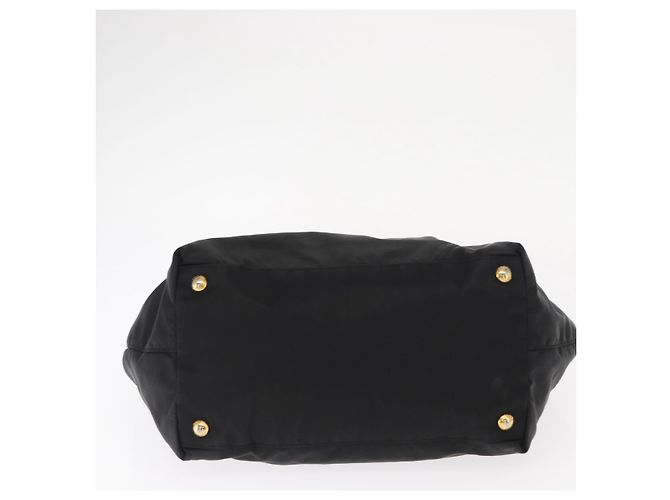 Ribbon PRADA Borsa a Mano in Nastro Nylon Nero Argento Auth 160092 - vista 5