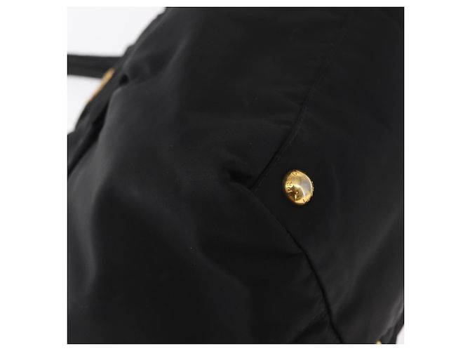 Ribbon PRADA Borsa a Mano in Nastro Nylon Nero Argento Auth 160092 - vista 9