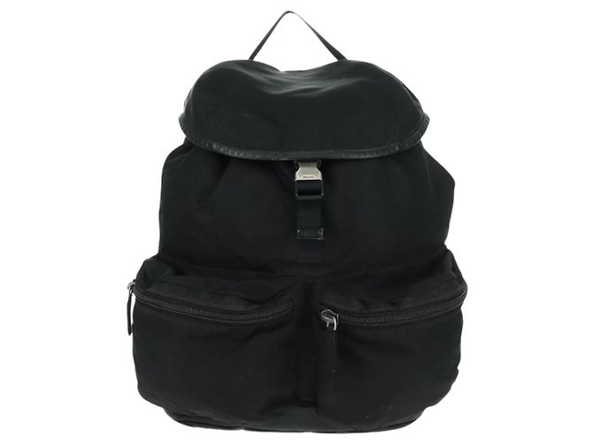 PRADA Backpack Nylon Black Silver Auth bs31873 Silvery - view 13