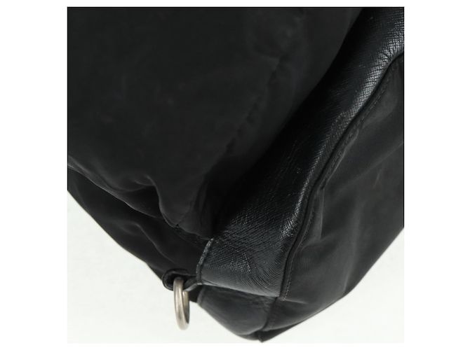 PRADA Backpack Nylon Black Silver Auth bs31873 Silvery - view 17