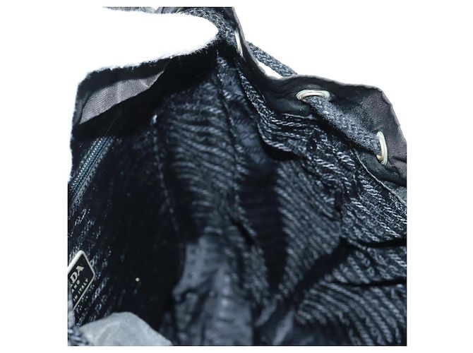 PRADA Backpack Nylon Black Silver Auth bs31873 Silvery - view 29