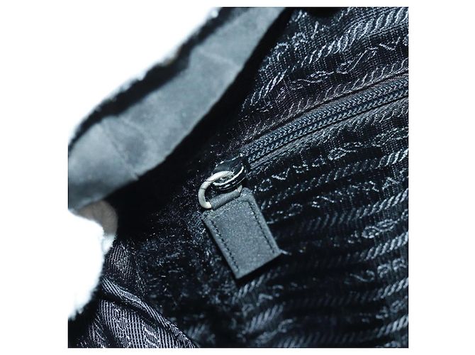 PRADA Backpack Nylon Black Silver Auth bs31873 Silvery - view 30