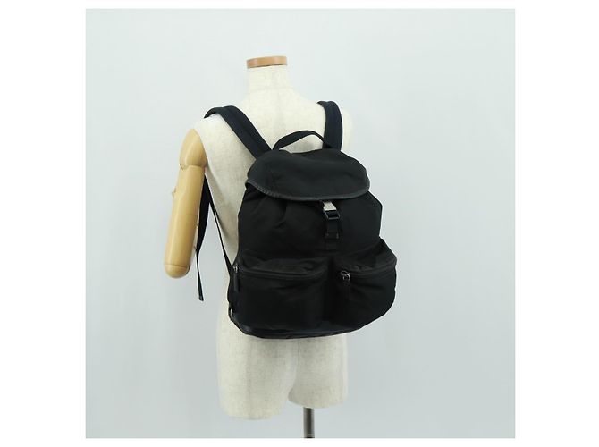 PRADA Backpack Nylon Black Silver Auth bs31873 Silvery - view 32