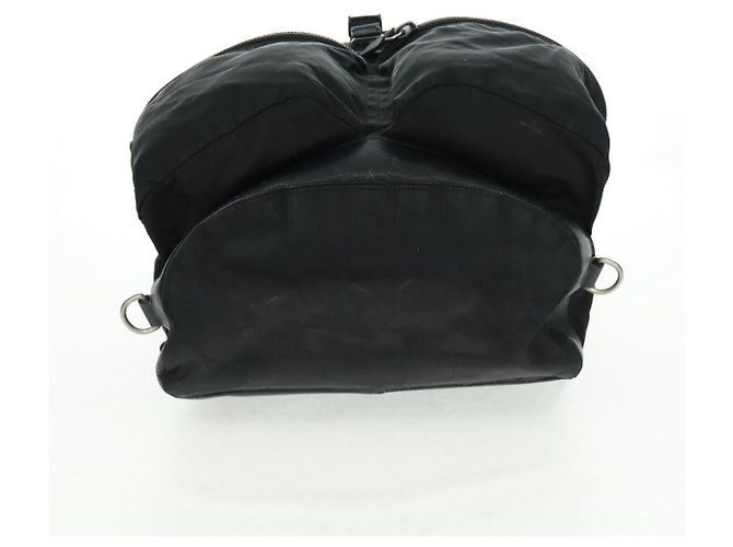 PRADA Backpack Nylon Black Silver Auth bs31873 Silvery - view 6
