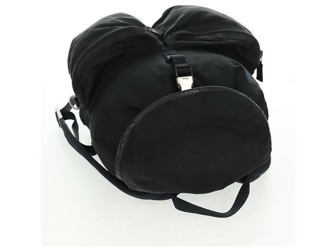 PRADA Backpack Nylon Black Silver Auth bs31873 Silvery - view 7