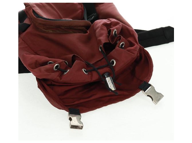 PRADA Backpack Nylon Red Silver Auth bs32073 Silvery - view 10
