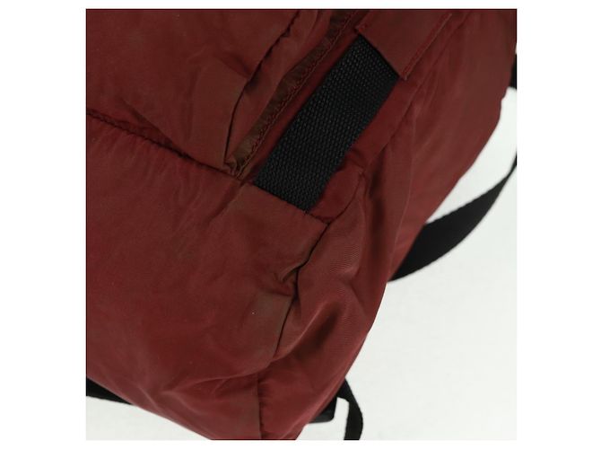 PRADA Backpack Nylon Red Silver Auth bs32073 Silvery - view 16