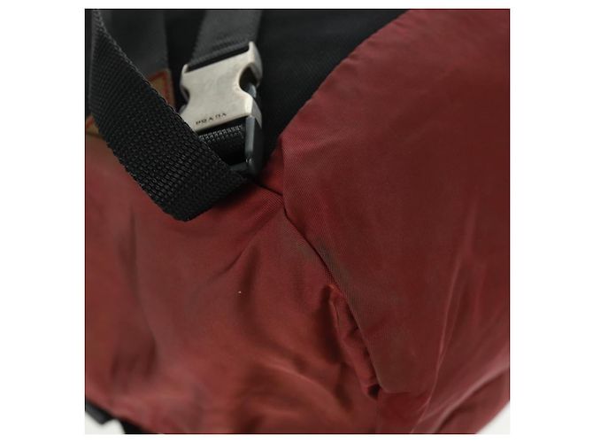 PRADA Backpack Nylon Red Silver Auth bs32073 Silvery - view 17