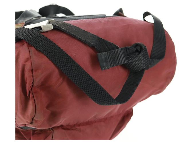 PRADA Backpack Nylon Red Silver Auth bs32073 Silvery - view 19
