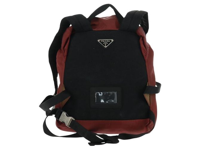 PRADA Backpack Nylon Red Silver Auth bs32073 Silvery - view 2