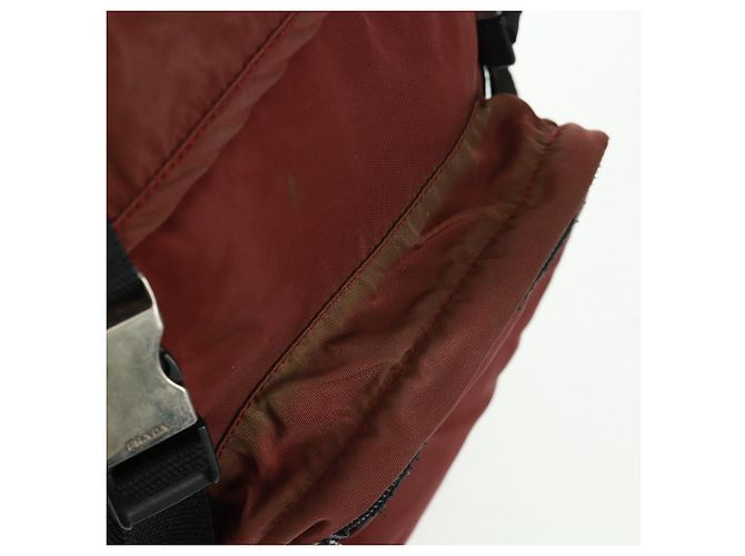 PRADA Backpack Nylon Red Silver Auth bs32073 Silvery - view 25