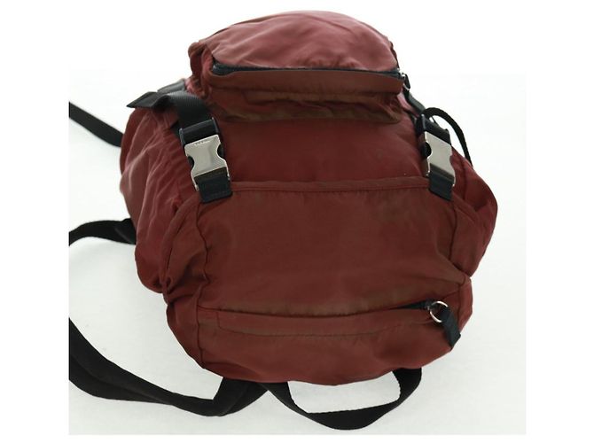 PRADA Backpack Nylon Red Silver Auth bs32073 Silvery - view 6