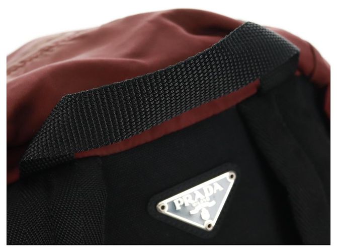 PRADA Backpack Nylon Red Silver Auth bs32073 Silvery - view 7