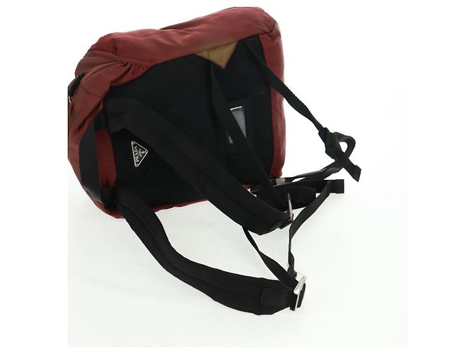 PRADA Backpack Nylon Red Silver Auth bs32073 Silvery - view 8