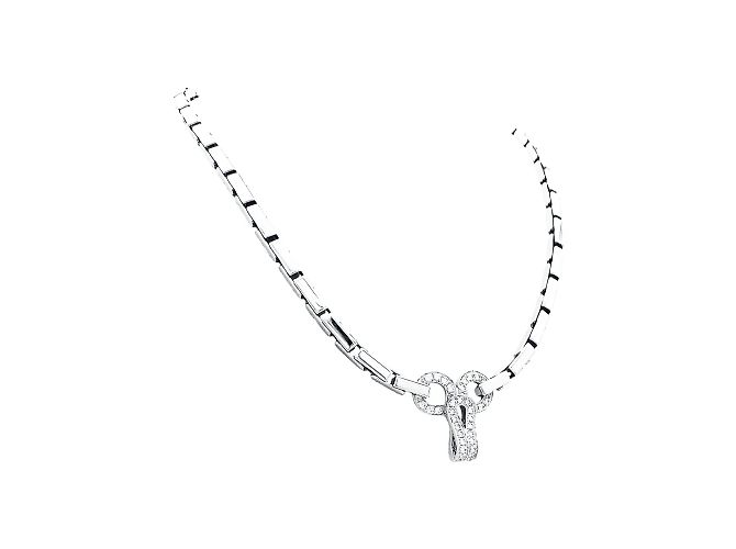 Collana Cartier 'Agrafe' in oro bianco e diamanti. - vista 2