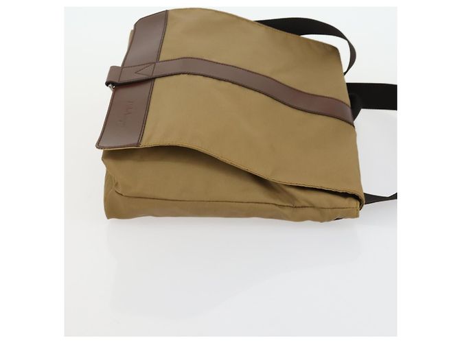Borsa a Spalla Salvatore Ferragamo Nylon Pelle 3 Set Nero Beige Auth bs31740 - vista 18