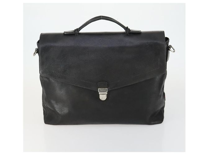 Borsa a Spalla Salvatore Ferragamo Nylon Pelle 3 Set Nero Beige Auth bs31740 - vista 2