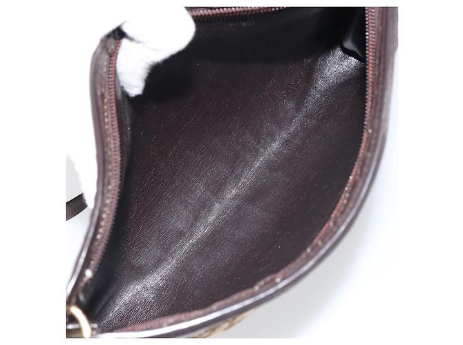 Borsa a Spalla in Tela Trotter Christian Dior Beige Oro Auth 158032 D'oro - vista 12