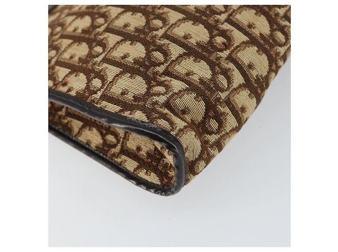 Borsa a Spalla in Tela Trotter Christian Dior Beige Oro Auth 158032 D'oro - vista 14