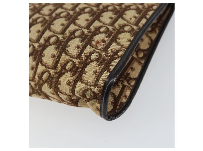 Borsa a Spalla in Tela Trotter Christian Dior Beige Oro Auth 158032 D'oro - vista 15