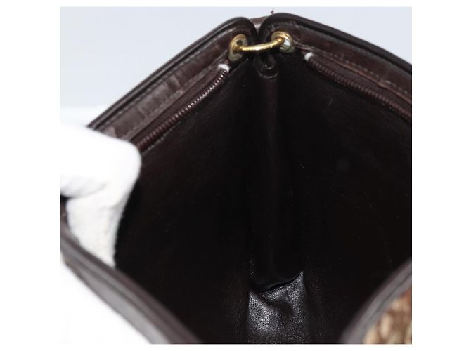 Borsa a Spalla in Tela Trotter Christian Dior Beige Oro Auth 158032 D'oro - vista 20