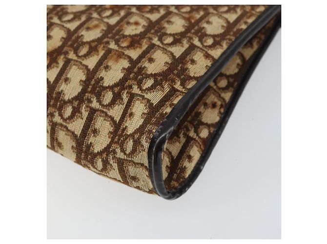 Borsa a Spalla in Tela Trotter Christian Dior Beige Oro Auth 158032 D'oro - vista 9