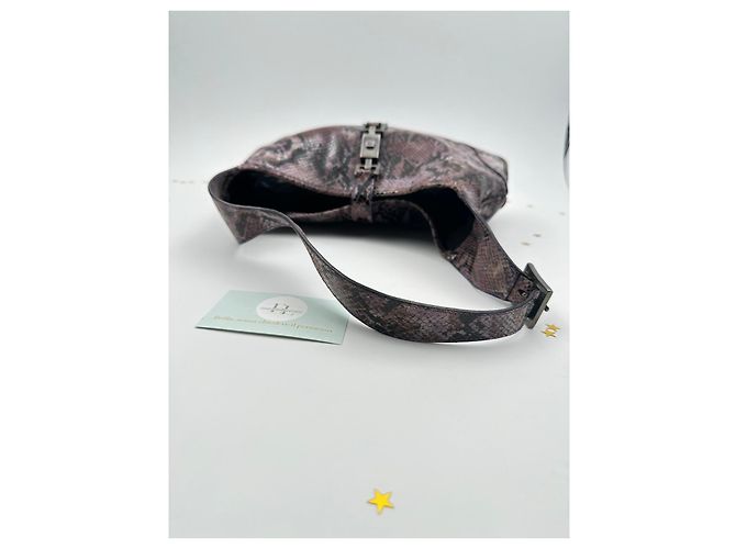 Autre Marque Gucci Jackie Hobo em Couro Estampado de Píton – Vintage Rosa - vista 12