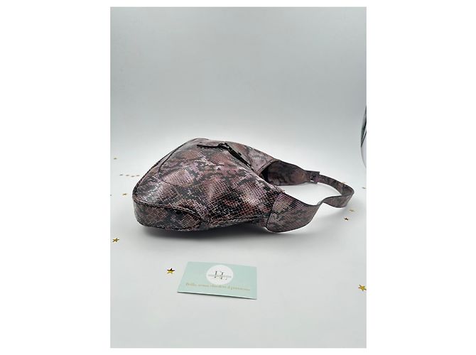 Autre Marque Gucci Jackie Hobo em Couro Estampado de Píton – Vintage Rosa - vista 5