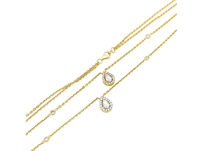 Collana Edouard NAHUM, oro giallo e diamanti. - vista 3