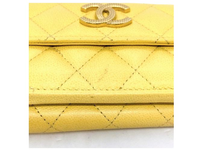 Chanel Coco Mark Tri-fold Wallet Yellow - view 12