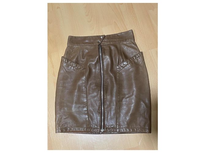 Thierry Mugler Lederrock Braun - Ansicht 2