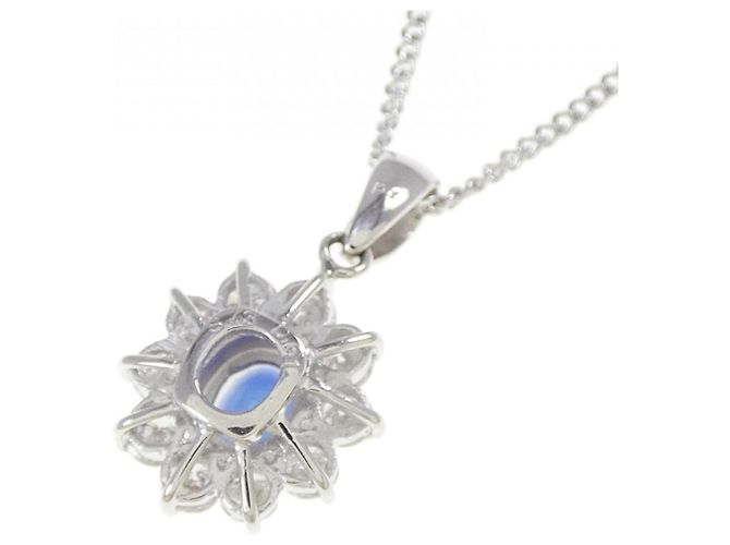 Autre Marque Collana in zaffiro e diamante Pt850 Argento - vista 4